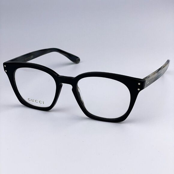 NEW GUCCI LOGO GG0572O 009 Black Gray Square Unisex Eyeglasses - Picture 3 of 11